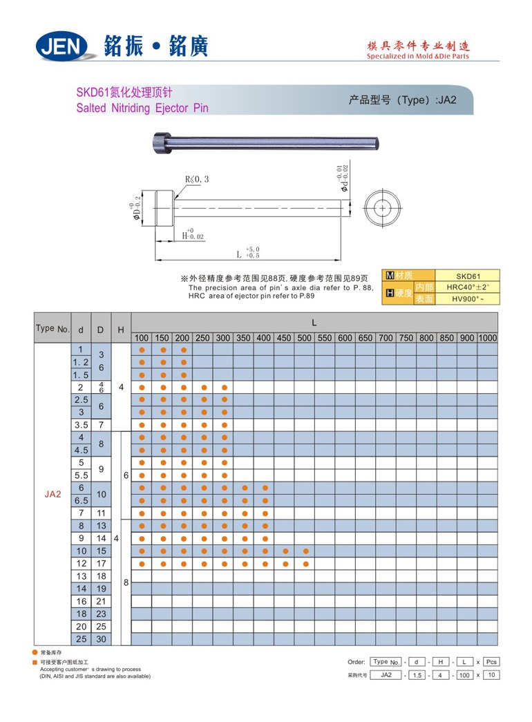 SKD61氮化處理頂針-JA2