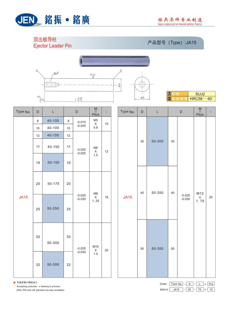 Ejector Leader Pin-JA15