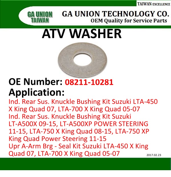 ATV A-Arm Bearing Kit WASHER-08211-10281