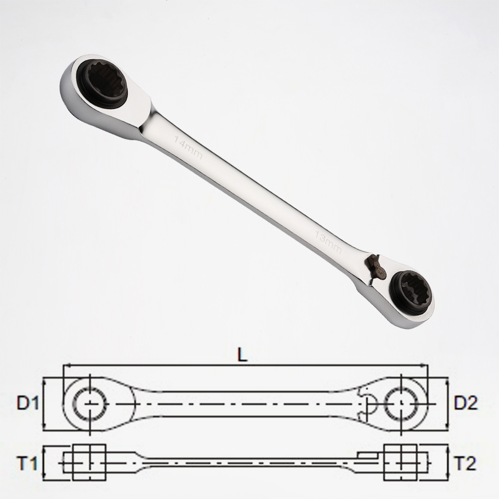 4-IN-1 Reversible Gear Wrenches-4-IN-1 Reversible Gear Wrenches