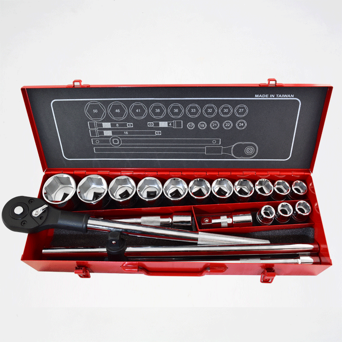 19pcs 3／4" Dr. Socket Wrench Set