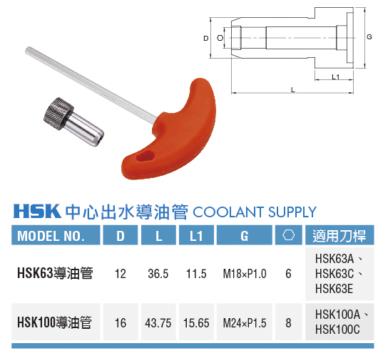 中心出水導油管-HSK