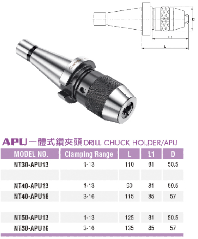 ㄧ體式鑽頭夾頭刀柄-APU