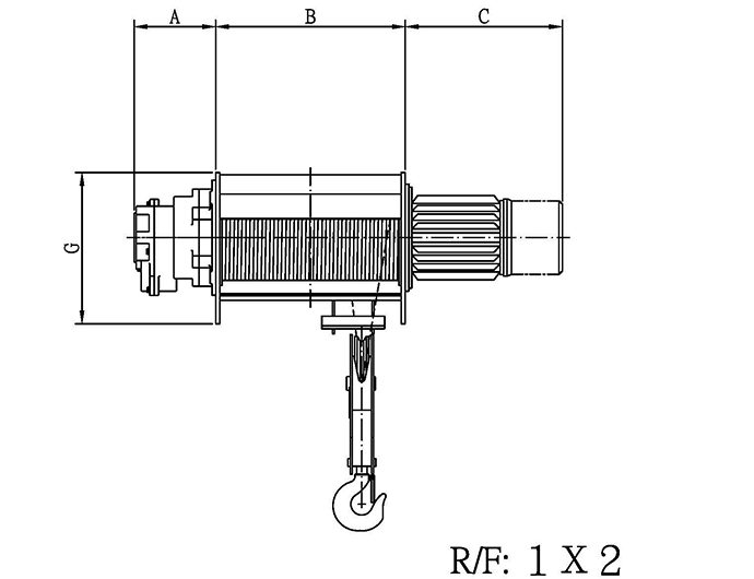 50HZ Electric Foot-Mounted Wire rope hoist