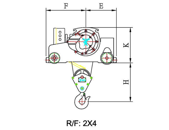 50HZ Double-rail Electric Wire Rope Hoist for Low Space application - Dual Speed