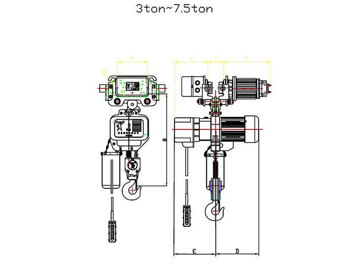 50HZ Electric Monorail chain hoist