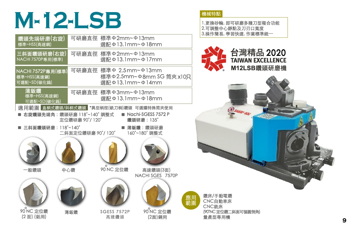 Drill Bit Sharpener M-12-LSB -M-12-LSB