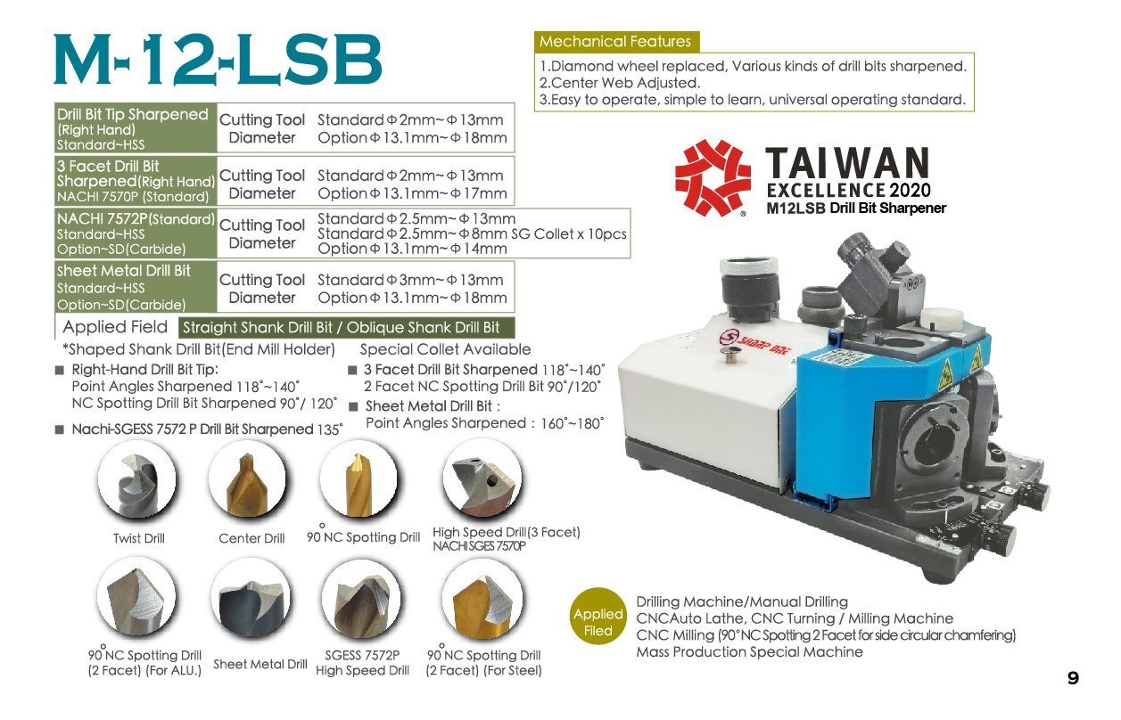 Drill Bit Sharpener M-12-LSB 