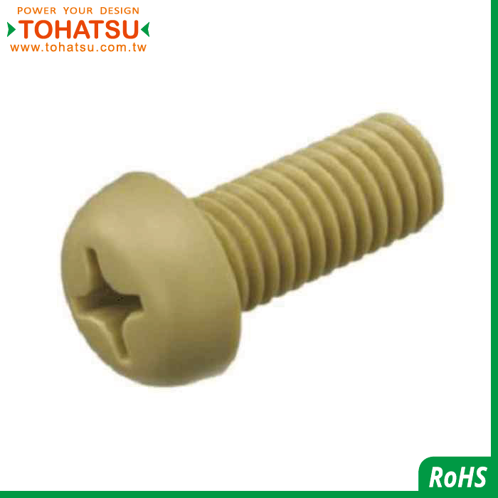 Half round head cross plastic screw (Material: PEEK)-SPHPEKM