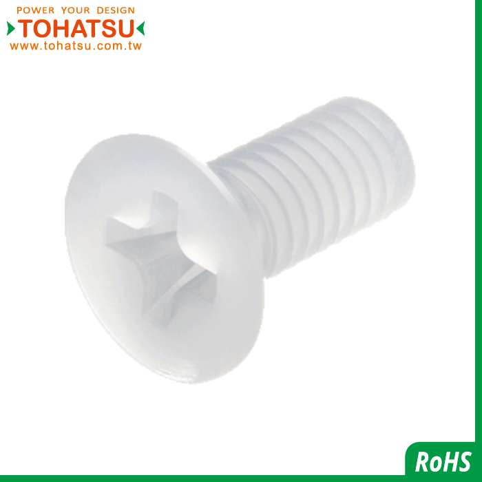 Countersunk head cross plastic screw (Material: PVDF)-PVDFFH