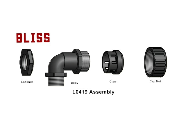 Nylon 90° Connector - PF Thread (Suitable for type E2017)-L0419