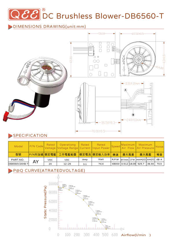 DC Brushless Blower-DB6560-T-DB6560-T