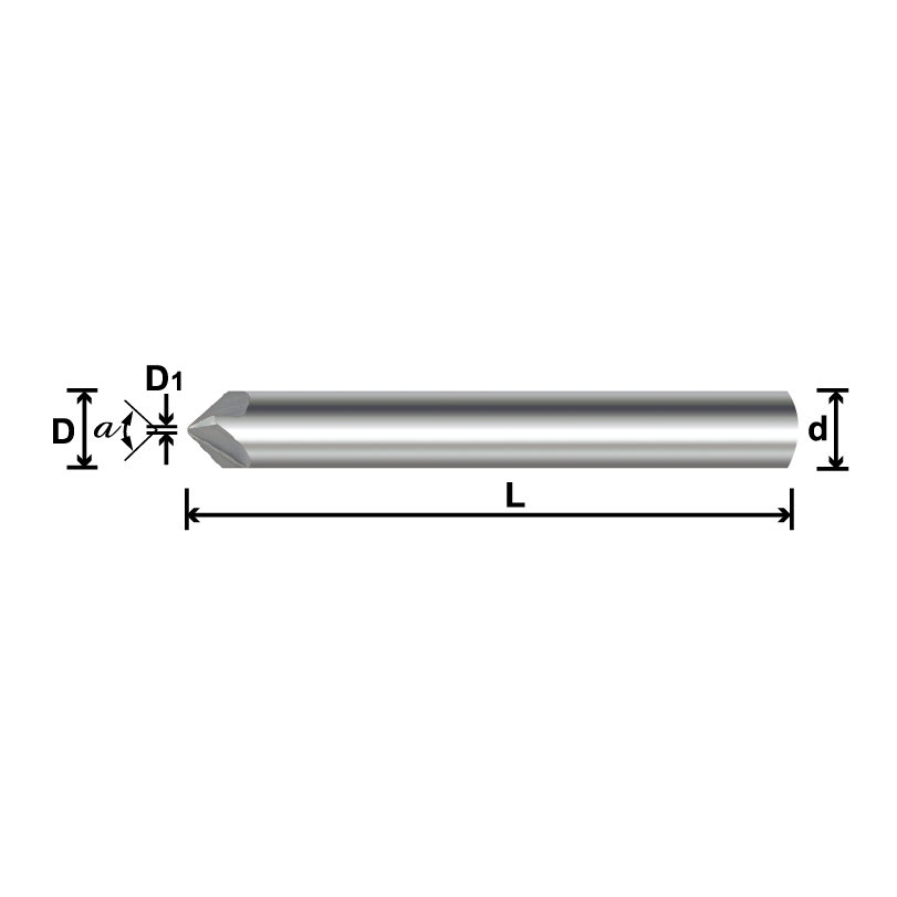 Tungsten Carbide Chamfering End Mill,4Flute-2R2WC