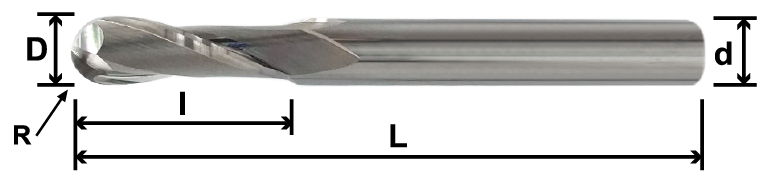 SLACB／MLACB／LLACBH (Long Shank Ball Nose End Mill for Aluminum Alloy),2 Flutes)-SLACB / MLACB / LLACB