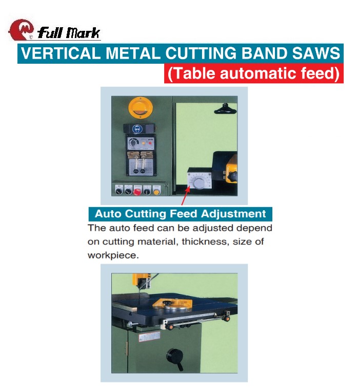 Table Auto Feed-Vertical Metal Cutting Bandsaw-FKV-40A,50A,60A,100A