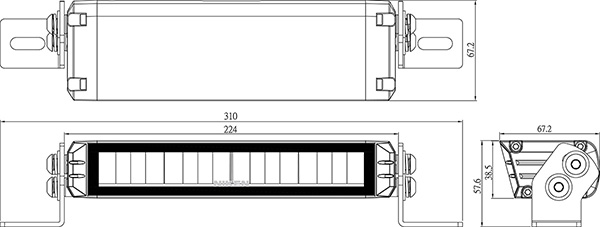  1.5in LIGHT BAR- DUAL BRACKET-NK0906A