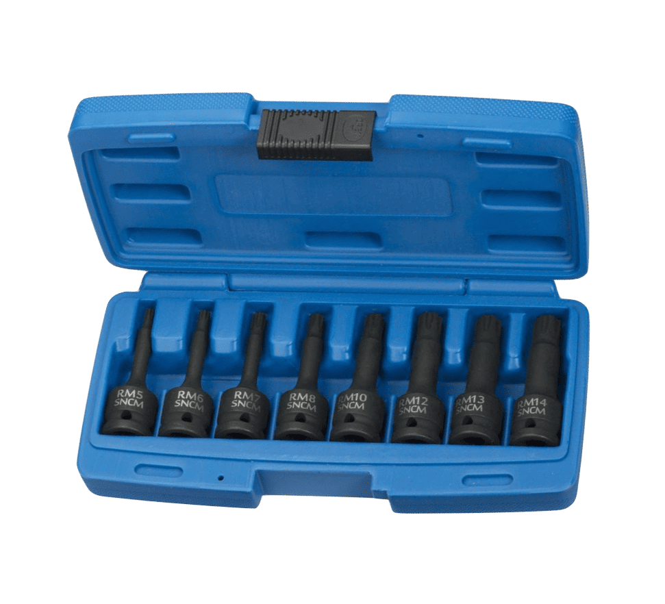 8pcs 1／2''Dr. Impact Bit Socket Sets in 77mml-8pcs 1/2''Dr. Impact Bit Socket Sets in 77mml