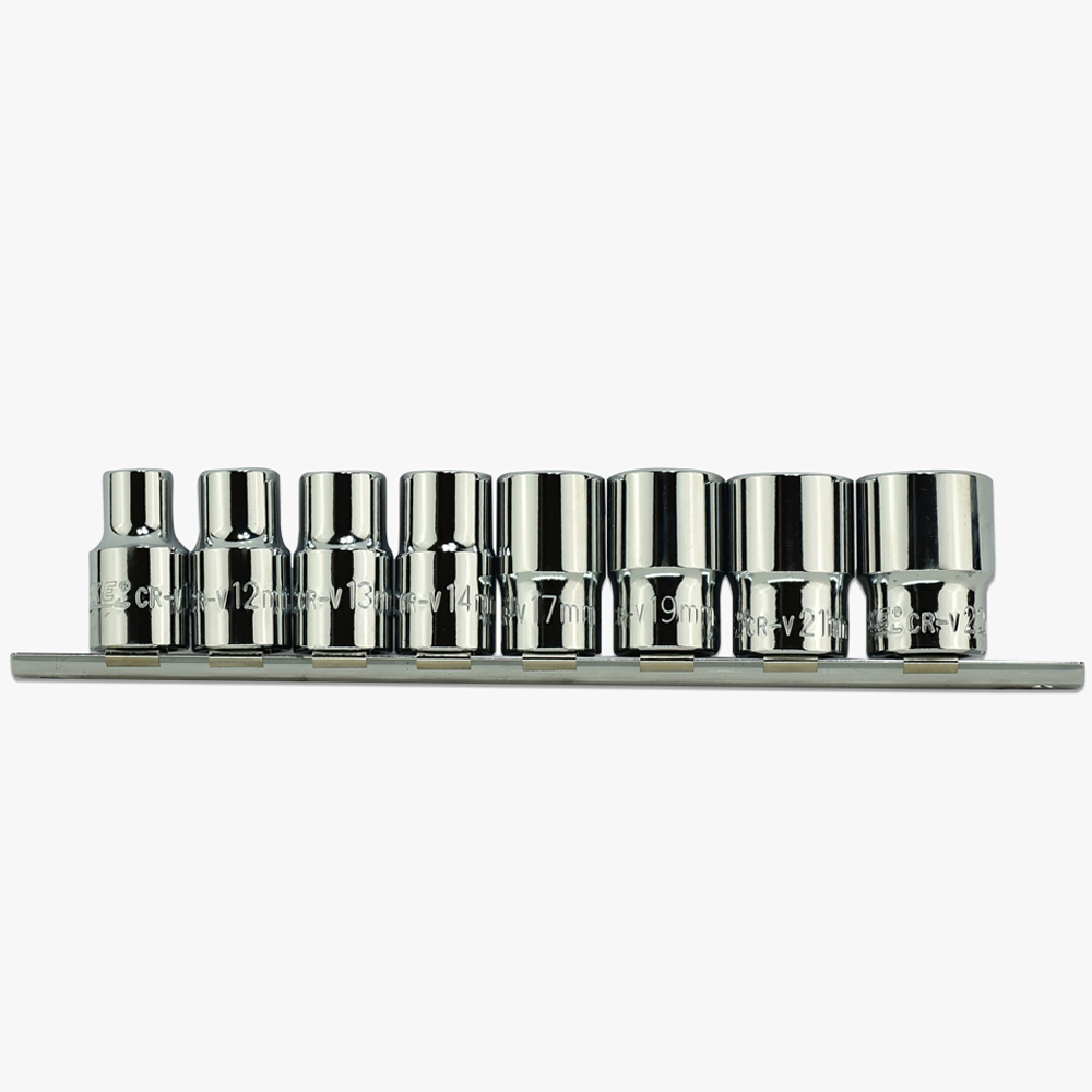 8pcs 1／2" Dr. Rail Socket Set