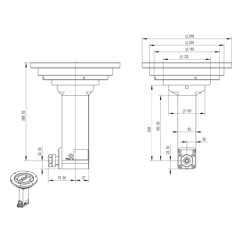 BT50-ER20-180 flange connection-BT50-ER20-180