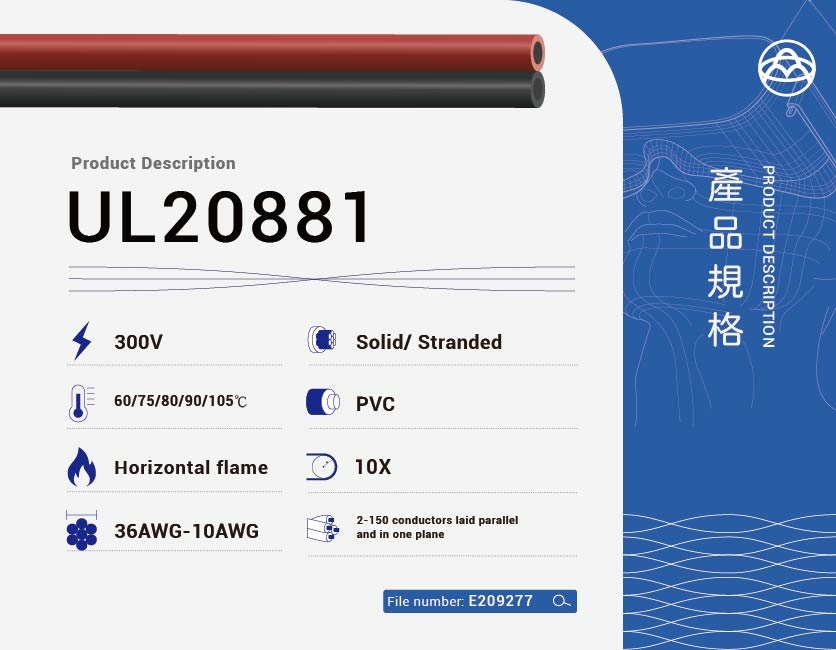 PVC insulated cable – UL20881-UL20881