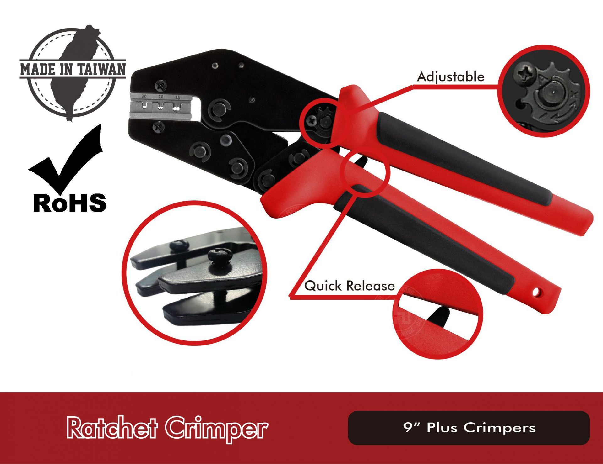 Crimping Tool for Quick Change Crimping Jaws 9'' Plus ／ Item No: JDI-Q21I