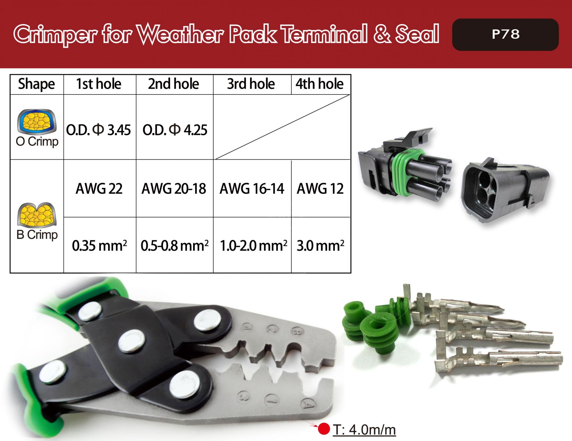 196PCE Weather Pack Connector W／Tool Kit ／ Item-P78196KE